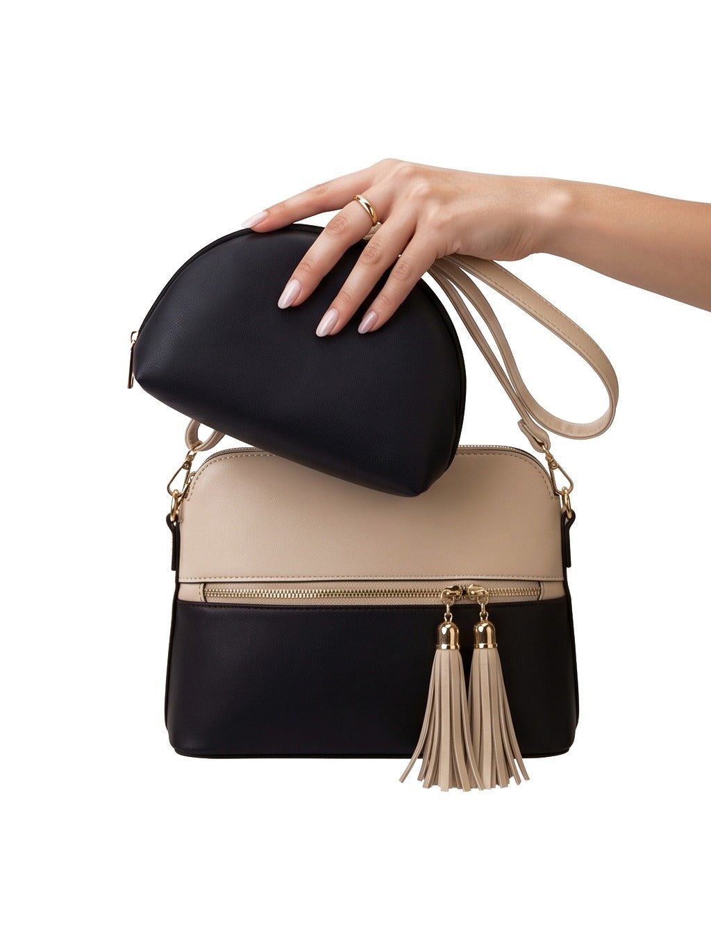 Grace Beige & Black Handbag