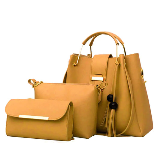 Alexa 3-Piece Yellow Handbag Set.