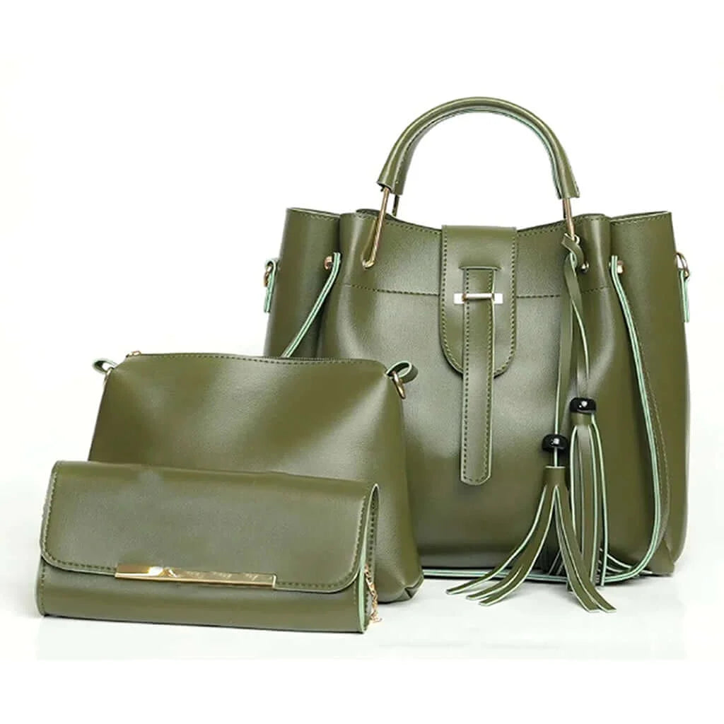 Alexa 3 Pcs Green Handbag Set