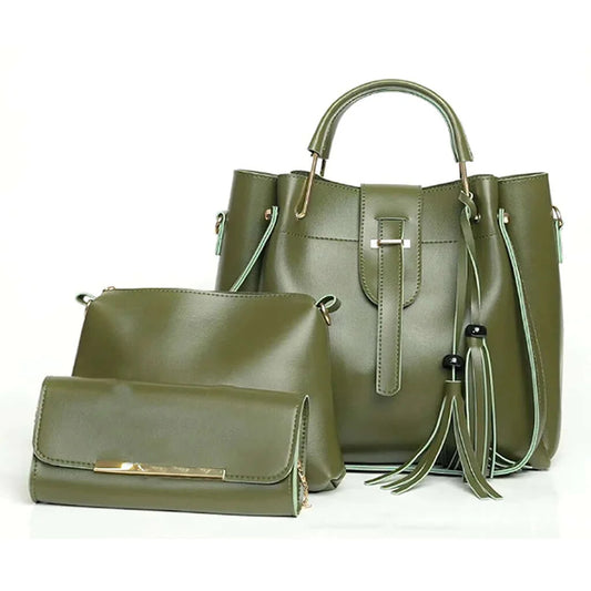 Alexa 3 Pcs Green Handbag Set