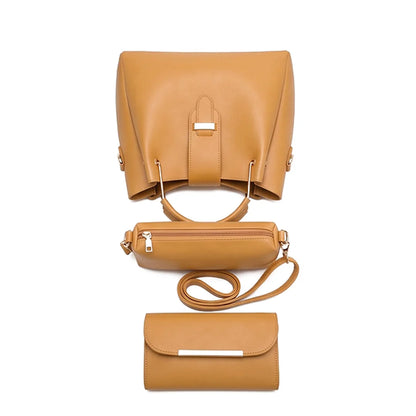 Alexa 3-Piece Yellow Handbag Set.
